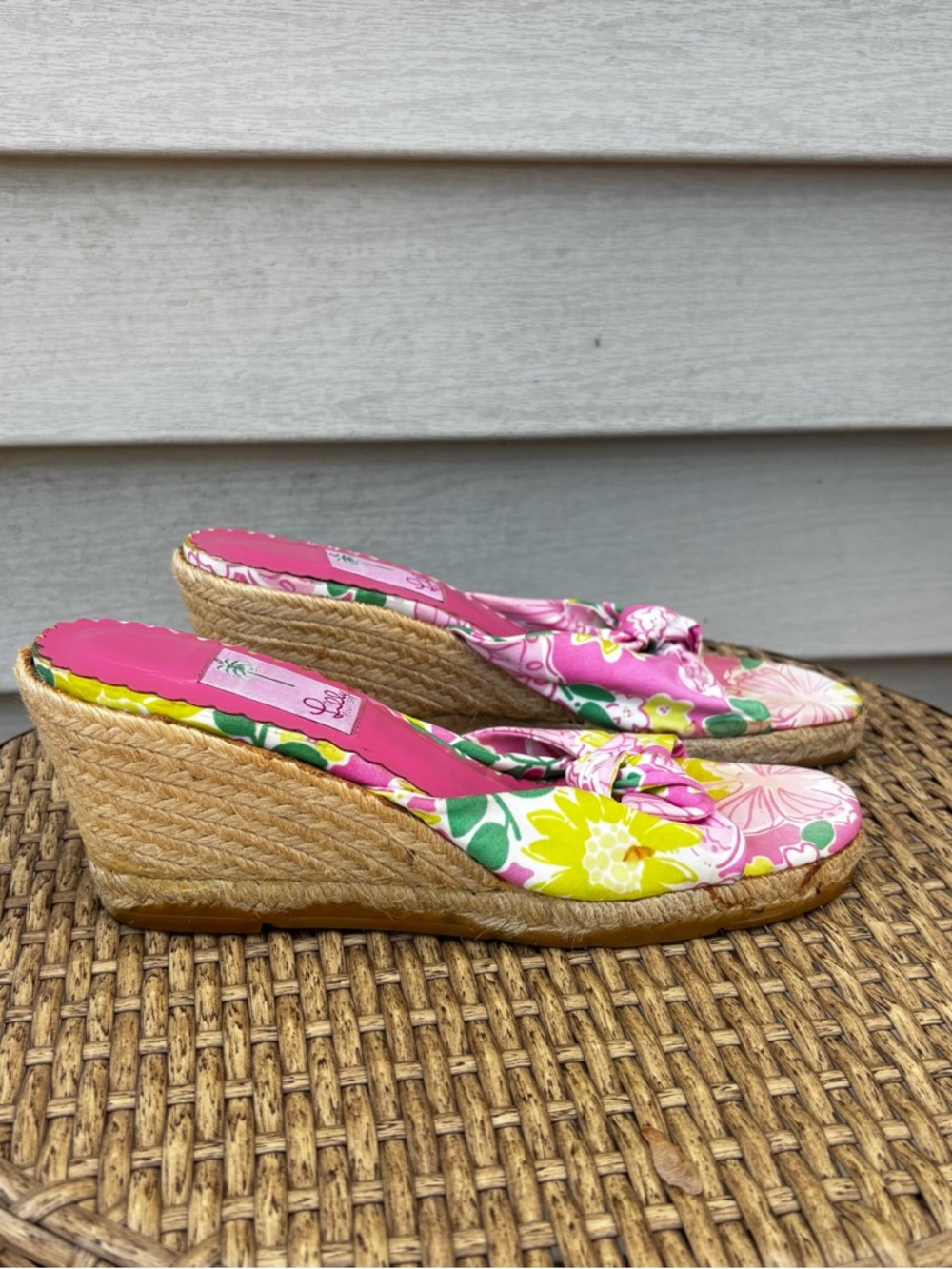 Lilly Pulitzer Floral Knot Wedge Espadrilles | Summer Sandals | Size 9